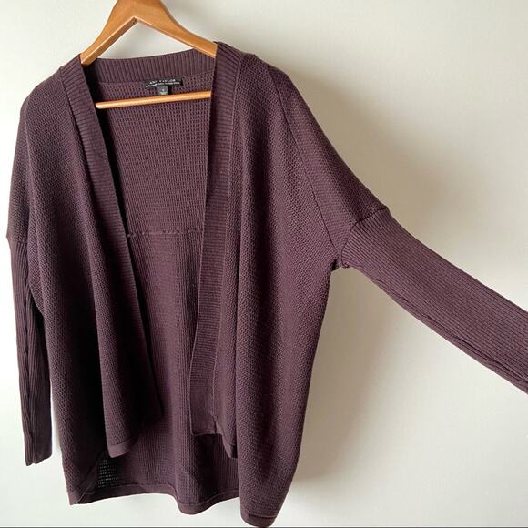 Ann Taylor Oversized Maroon Merino Wool Open Cardigan Sweater Size Small - Picture 3 of 5